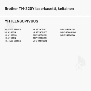 Brother TN-320Y laserkasetti, keltainen - Yhteensopivat tulostinmallit