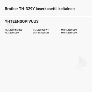 Brother TN-329Y laserkasetti, keltainen - Yhteensopivat tulostinmallit