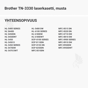 Brother TN-3330 laserkasetti, musta - Yhteensopivat tulostinmallit