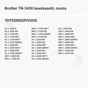 Brother TN-3430 laserkasetti, musta - Yhteensopivat tulostinmallit