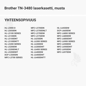 Brother TN-3480 laserkasetti, musta - Yhteensopivat tulostinmallit