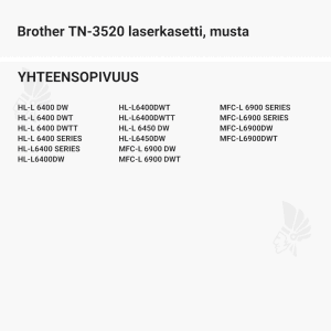 Brother TN-3520 laserkasetti, musta - Yhteensopivat tulostinmallit