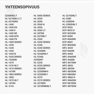 Brother TN-6600 laserkasetti, musta - Yhteensopivat tulostinmallit