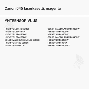 Canon 045 laserkasetti, magenta - Yhteensopivat tulostinmallit