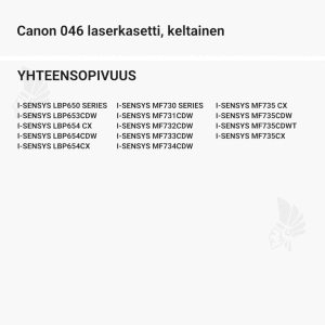 Canon 046 laserkasetti, keltainen - Yhteensopivat tulostinmallit