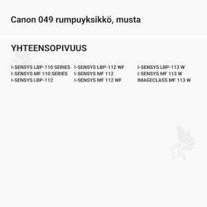 Canon 049 rumpuyksikkö, musta - Yhteensopivat tulostinmallit