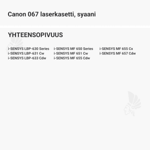 Canon 067 laserkasetti, syaani - Yhteensopivat tulostinmallit