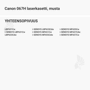Canon 067H laserkasetti, musta - Yhteensopivat tulostinmallit