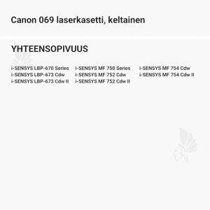 Canon 069 laserkasetti, keltainen - Yhteensopivat tulostinmallit