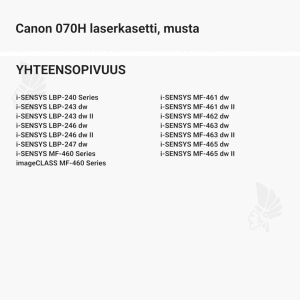 Canon 070H laserkasetti, musta - Yhteensopivat tulostinmallit
