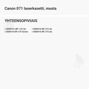 Canon 071 laserkasetti, musta - Yhteensopivat tulostinmallit
