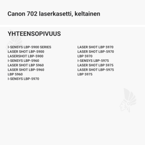 Canon 702 laserkasetti, keltainen - Yhteensopivat tulostinmallit