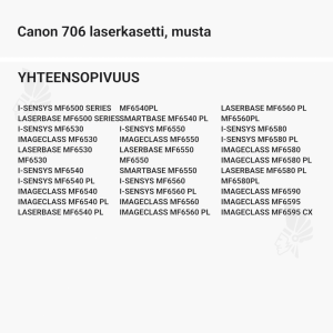 Canon 706 laserkasetti, musta - Yhteensopivat tulostinmallit
