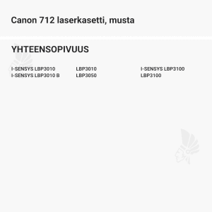 Canon 712 laserkasetti, musta - Yhteensopivat tulostinmallit