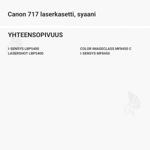Canon 717 laserkasetti, syaani - Yhteensopivat tulostinmallit