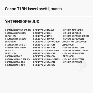 Canon 719H laserkasetti, musta - Yhteensopivat tulostinmallit