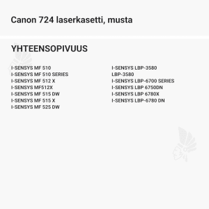Canon 724 laserkasetti, musta - Yhteensopivat tulostinmallit
