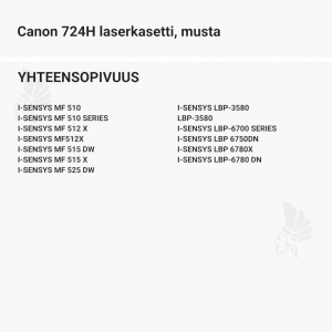 Canon 724H laserkasetti, musta - Yhteensopivat tulostinmallit