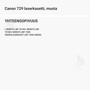 Canon 729 laserkasetti, musta - Yhteensopivat tulostinmallit