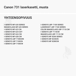 Canon 731 laserkasetti, musta - Yhteensopivat tulostinmallit