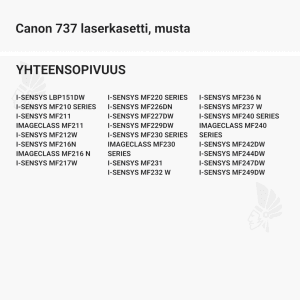 Canon 737 laserkasetti, musta - Yhteensopivat tulostinmallit
