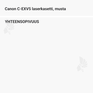 Canon C-EXV5 laserkasetti, musta - Yhteensopivat tulostinmallit