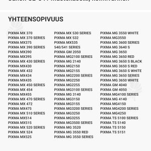 Canon CL-541 mustekasetti, kolmivärinen - Yhteensopivat tulostinmallit