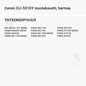 Canon CLI-551GY mustekasetti, harmaa - Yhteensopivat tulostinmallit