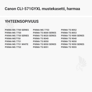 Canon CLI-571GYXL mustekasetti, harmaa - Yhteensopivat tulostinmallit