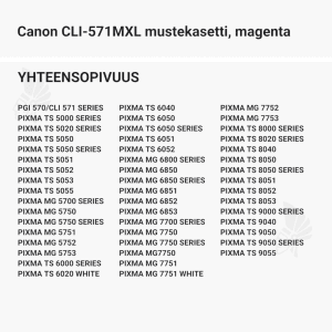 Canon CLI-571MXL mustekasetti, magenta - Yhteensopivat tulostinmallit