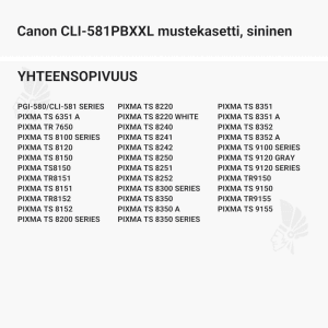 Canon CLI-581PBXXL mustekasetti, sininen - Yhteensopivat tulostinmallit