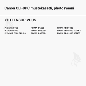 Canon CLI-8PC mustekasetti, photosyaani - Yhteensopivat tulostinmallit