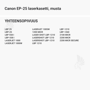 Canon EP-25 laserkasetti, musta - Yhteensopivat tulostinmallit