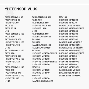 Canon FX-10 laserkasetti, musta - Yhteensopivat tulostinmallit