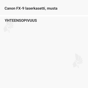 Canon FX-9 laserkasetti, musta - Yhteensopivat tulostinmallit