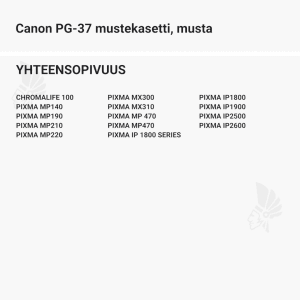 Canon PG-37 mustekasetti, musta - Yhteensopivat tulostinmallit