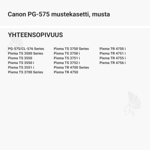 Canon PG-575 mustekasetti, musta - Yhteensopivat tulostinmallit