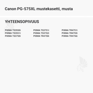 Canon PG-575XL mustekasetti, musta - Yhteensopivat tulostinmallit