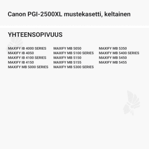 Canon PGI-2500XL mustekasetti, keltainen - Yhteensopivat tulostinmallit