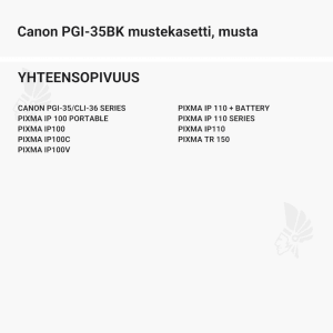 Canon PGI-35BK mustekasetti, musta - Yhteensopivat tulostinmallit