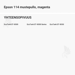 Epson 114 mustepullo, magenta - Yhteensopivat tulostinmallit