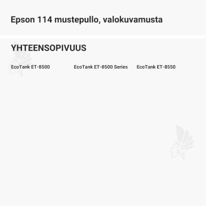 Epson 114 mustepullo, valokuvamusta - Yhteensopivat tulostinmallit