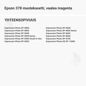 Epson 378 mustekasetti, vaalea magenta - Yhteensopivat tulostinmallit