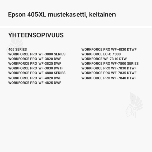 Epson 405XL mustekasetti, keltainen - Yhteensopivat tulostinmallit
