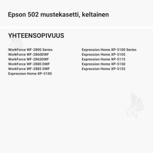 Epson 502 mustekasetti, keltainen - Yhteensopivat tulostinmallit