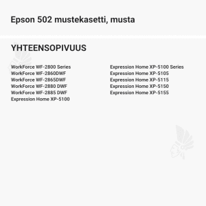 Epson 502 mustekasetti, musta - Yhteensopivat tulostinmallit
