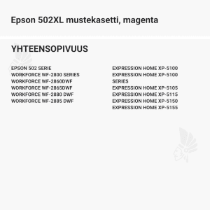Epson 502XL mustekasetti, magenta - Yhteensopivat tulostinmallit