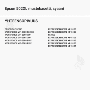 Epson 502XL mustekasetti, syaani - Yhteensopivat tulostinmallit