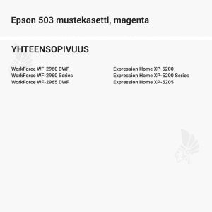 Epson 503 mustekasetti, magenta - Yhteensopivat tulostinmallit
