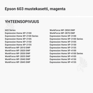 Epson 603 mustekasetti, magenta - Yhteensopivat tulostinmallit
